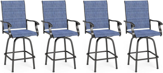 MFSTUDIO Outdoor Bar Stools Set of 4 for Stylish Patios