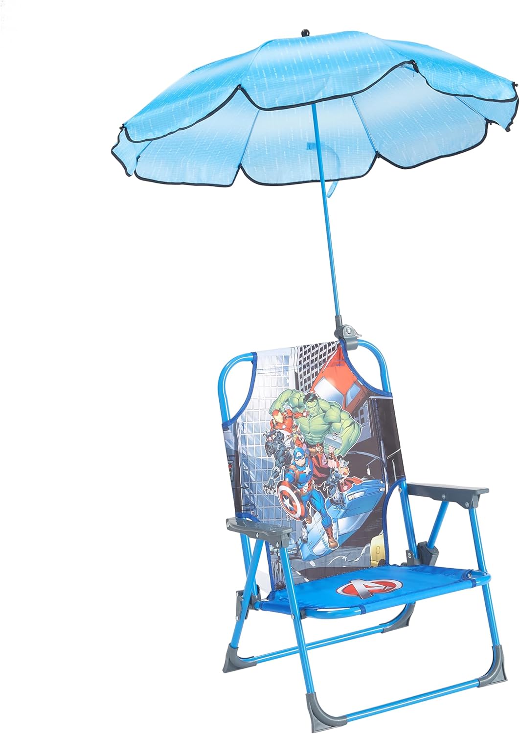 Marvel Avengers Kids Outdoor Folding Beach Chair with Umbrella