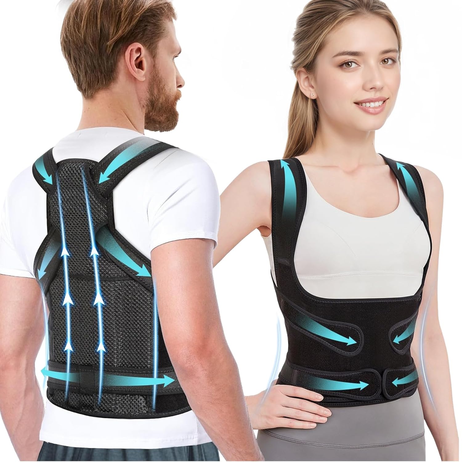 Posture Corrector for Women & Men - Adjustable Back Brace
