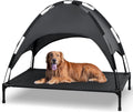 Elevated Dog Bed with Canopy - Portable Raised Outdoor Dog Cot