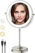 9 in Lighted Makeup Mirror with 1X/10X Magnification - Rechargeable