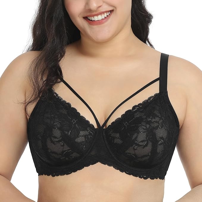 HSIA Minimizer Bra for Women - Unlined Lace Plus Size Comfort