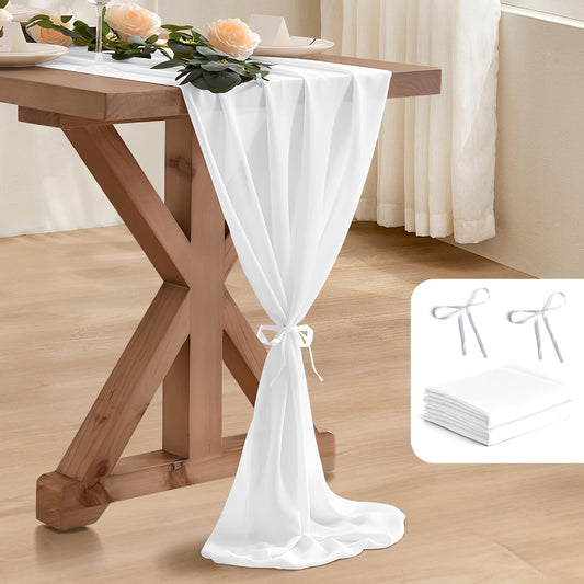 10 Pack 10 Ft Chiffon Table Runner for Elegant Events and Decor