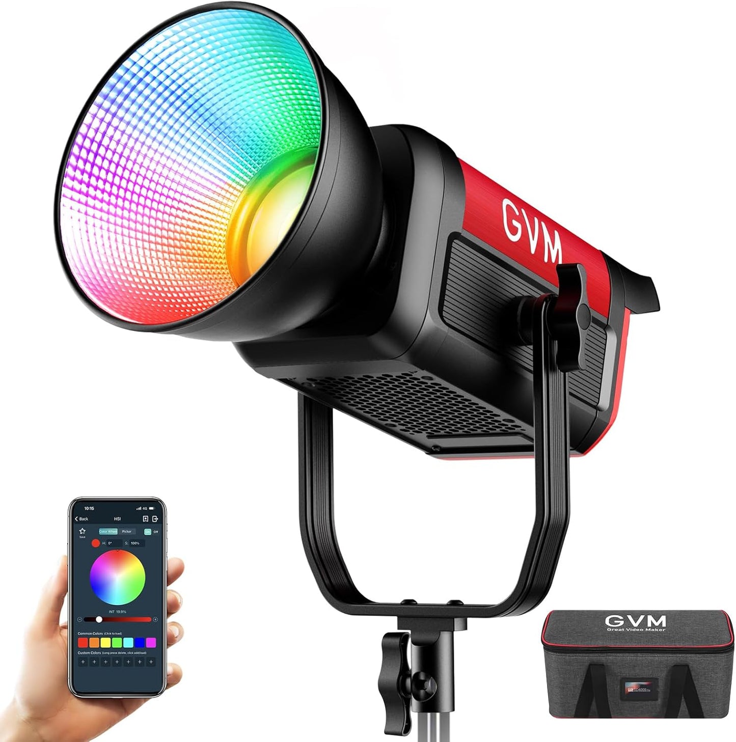 GVM 300C RGB Video Light: 300W Studio Light for Filmmaking