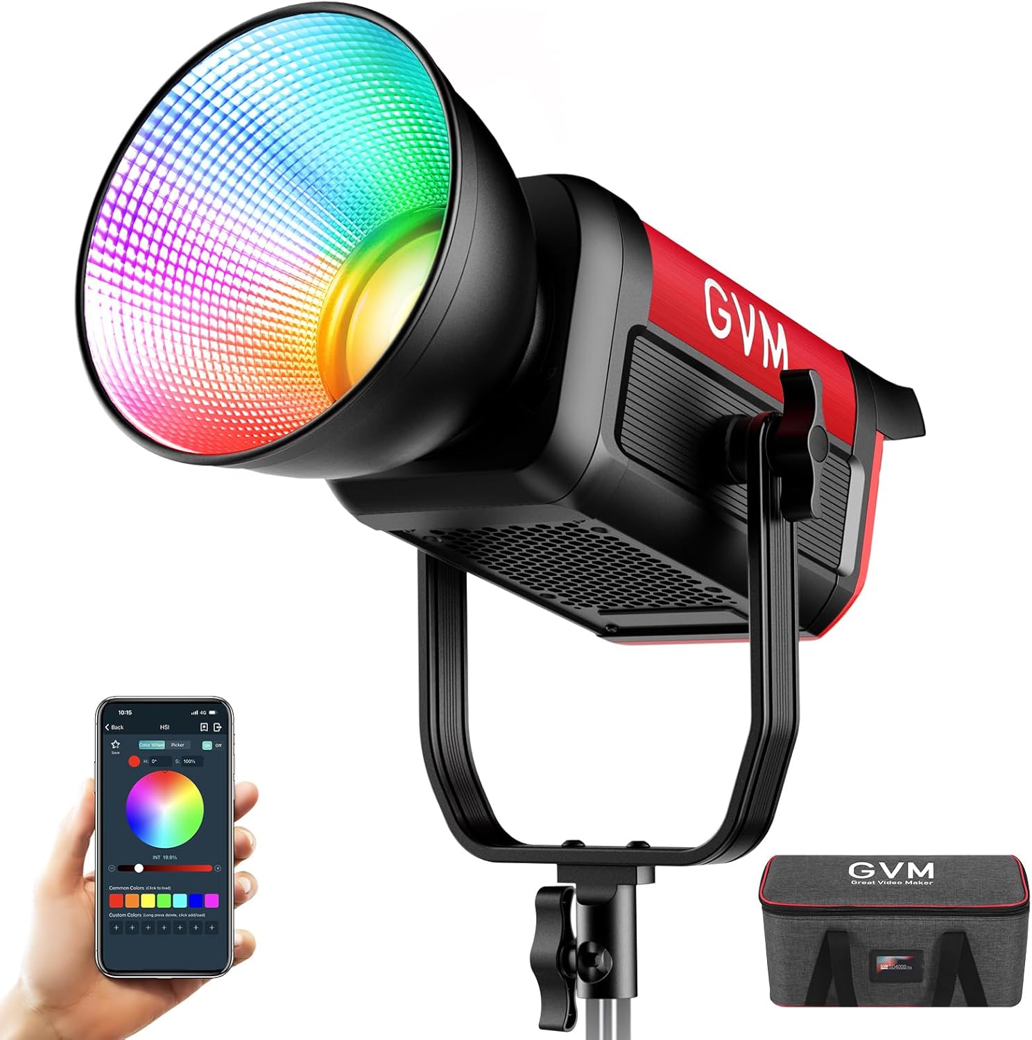 GVM 300C RGB Video Light: 300W Studio Light for Filmmaking