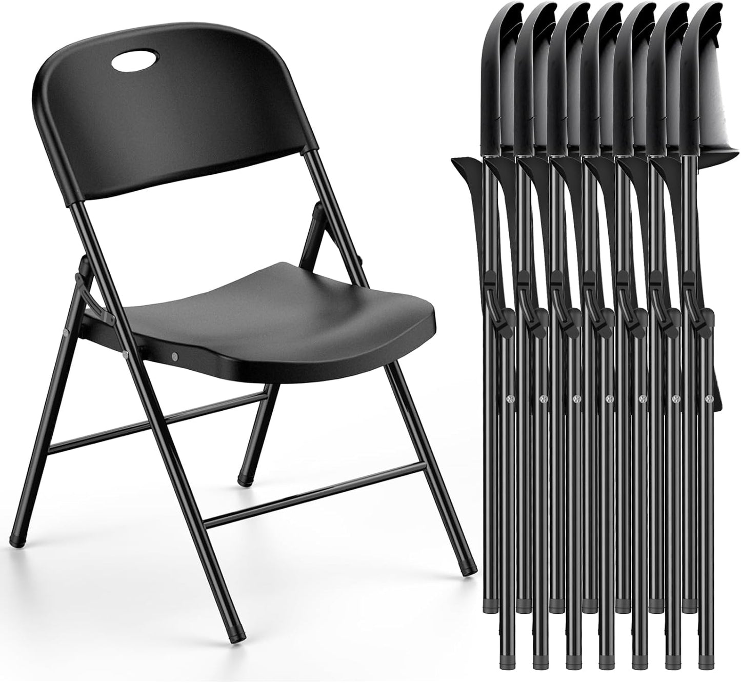 Heavy Duty Plastic Folding Chair with 650 Weight Limit for Events
