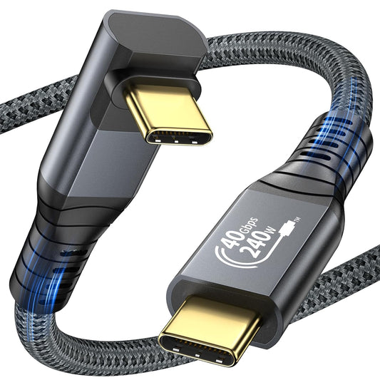 240W Thunderbolt 4 Right Angle Cable: 40Gbps Data Transfer