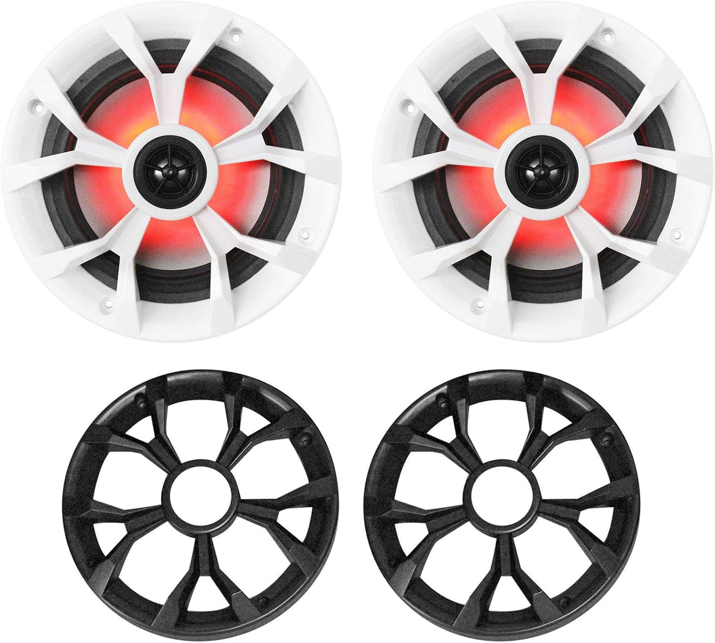 Rockville 6.5 700W Marine Speakers - LED Illumination for Boats