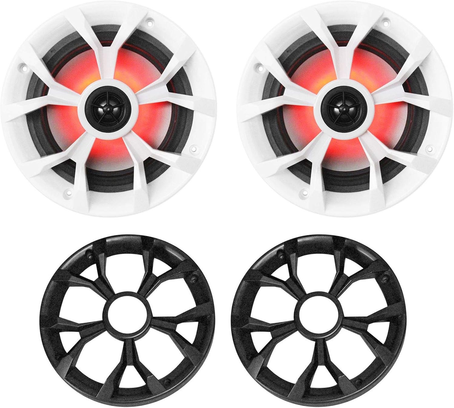 Rockville 6.5 700W Marine Speakers - LED Illumination for Boats