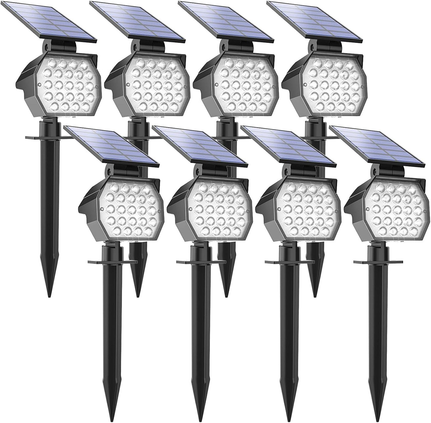APONUO Solar Spot Lights Outdoor Waterproof 8 Pack for Garden
