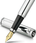 BEILUNER Silver Fountain Pen - Luxury 24K Gold Nib