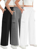 Girls Wide Leg Sweatpants Crossover V Waist - Comfortable Fit