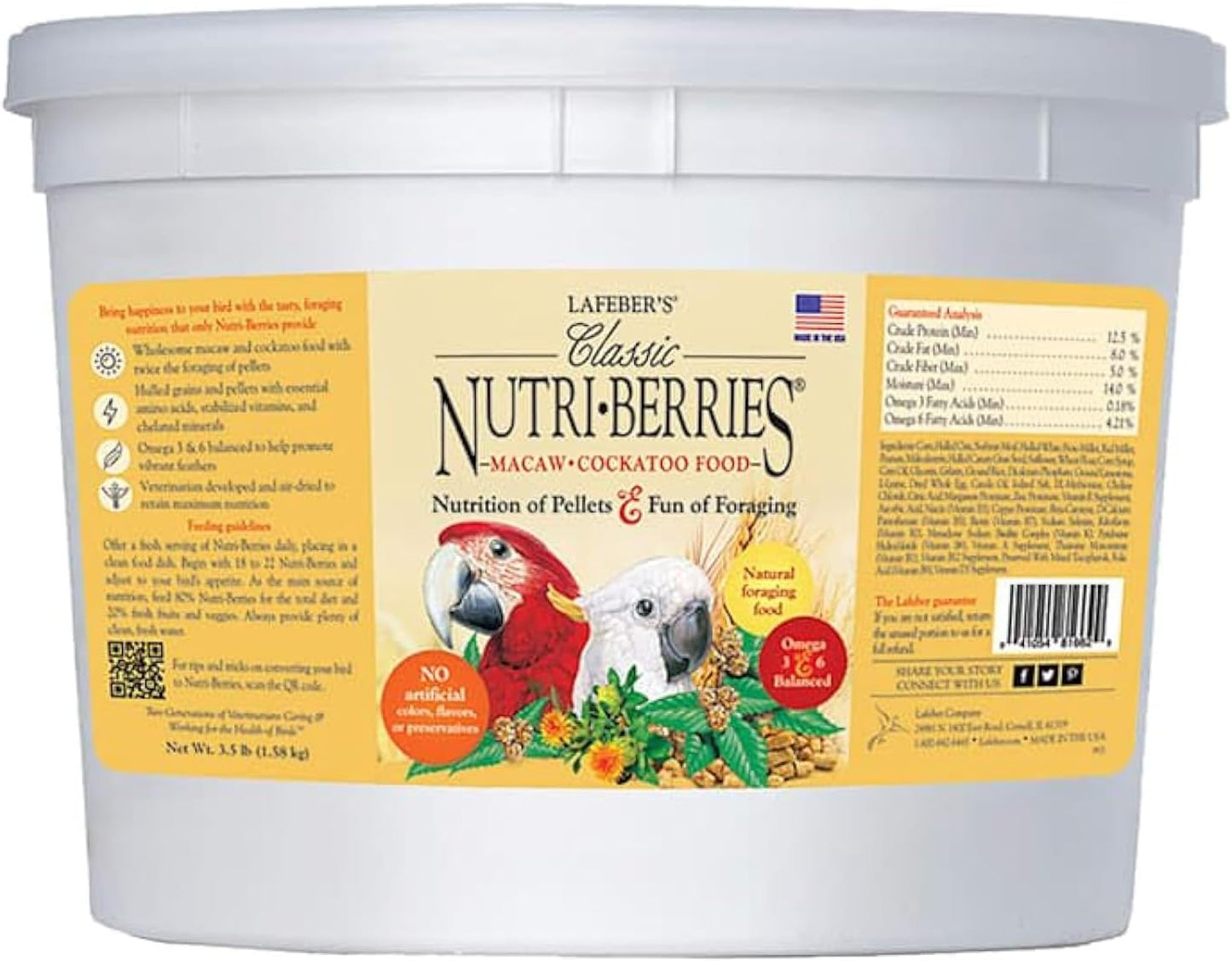 Lafeber's Classic Nutri-Berries for Macaw and Cockatoo Food