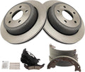 TRQ Rear Ceramic Brake Pad & Rotor Kit Compatible with 2010-2011 Ford