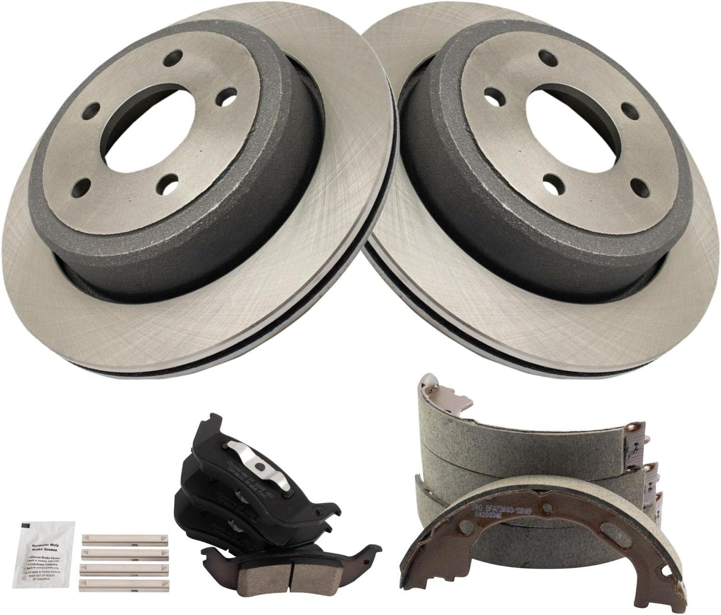 TRQ Rear Ceramic Brake Pad & Rotor Kit for 2010-2011 Ford Ranger