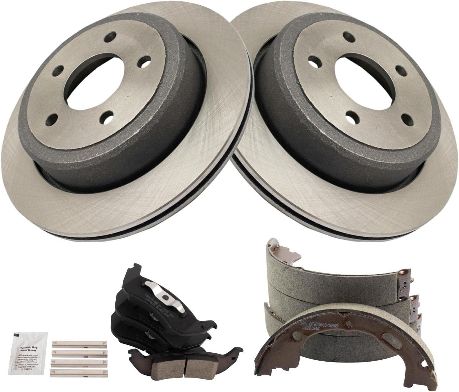 TRQ Rear Ceramic Brake Pad & Rotor Kit for 2010-2011 Ford Ranger