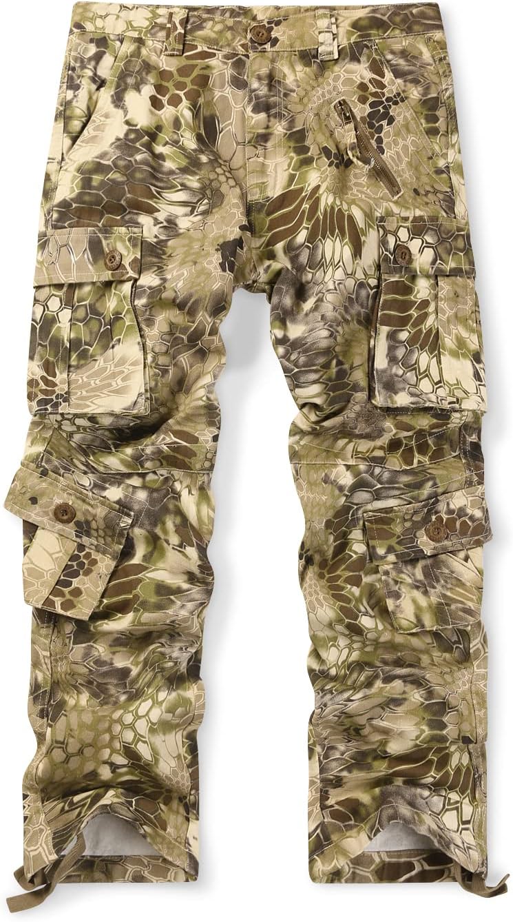OCHENTA Men's Cotton Casual Cargo Pants for Tactical Comfort
