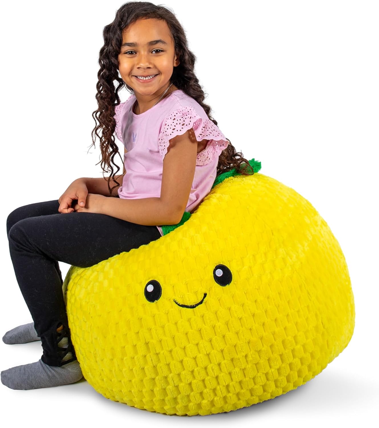 Big Joe Pineapple PlushiPals Super Soft Bean Bag Chair for Kids
