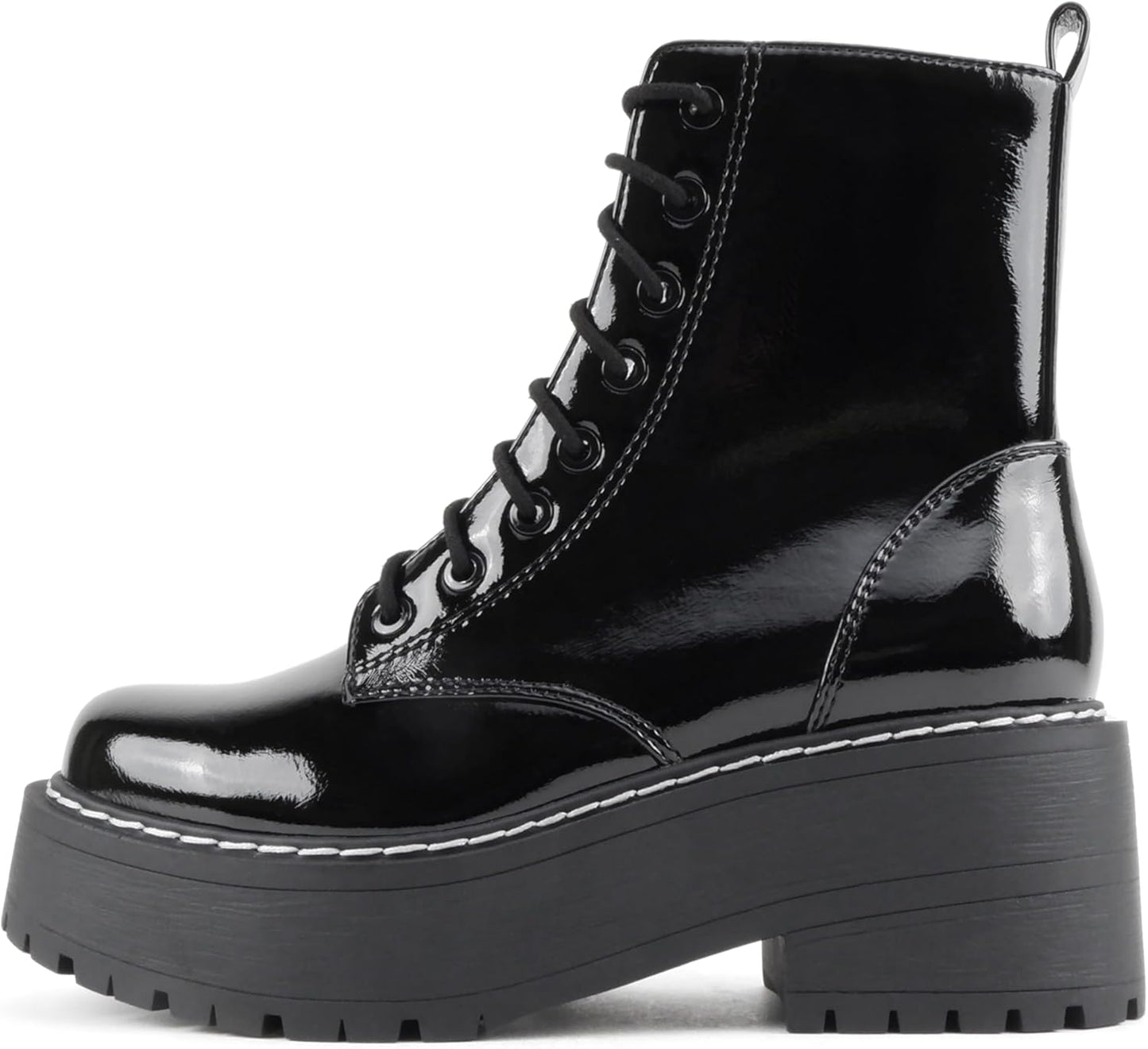 Soda FLING Women Chunky Lug Sole Lace Up Combat Ankle Boot