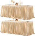 Dark Champagne Fitted Tablecloth for 6 ft Rectangle Tables - 2 Pack
