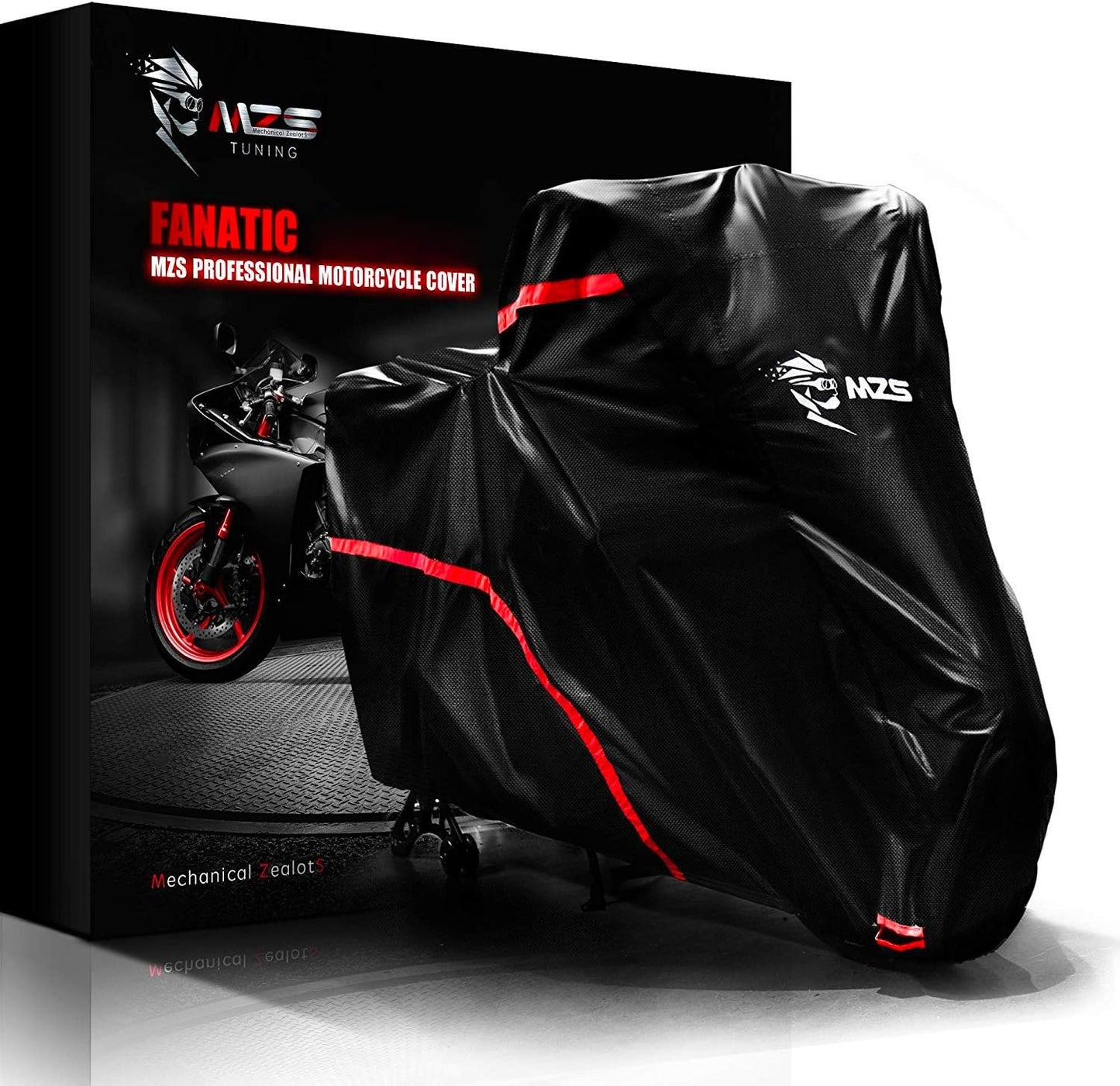 MZS Motorcycle Cover for All Season Weather Protection Up to 104 in