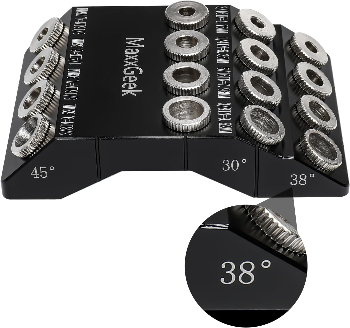 Drill Guide for 30 38 45 90 Degree Holes - MaxxGeek Tool