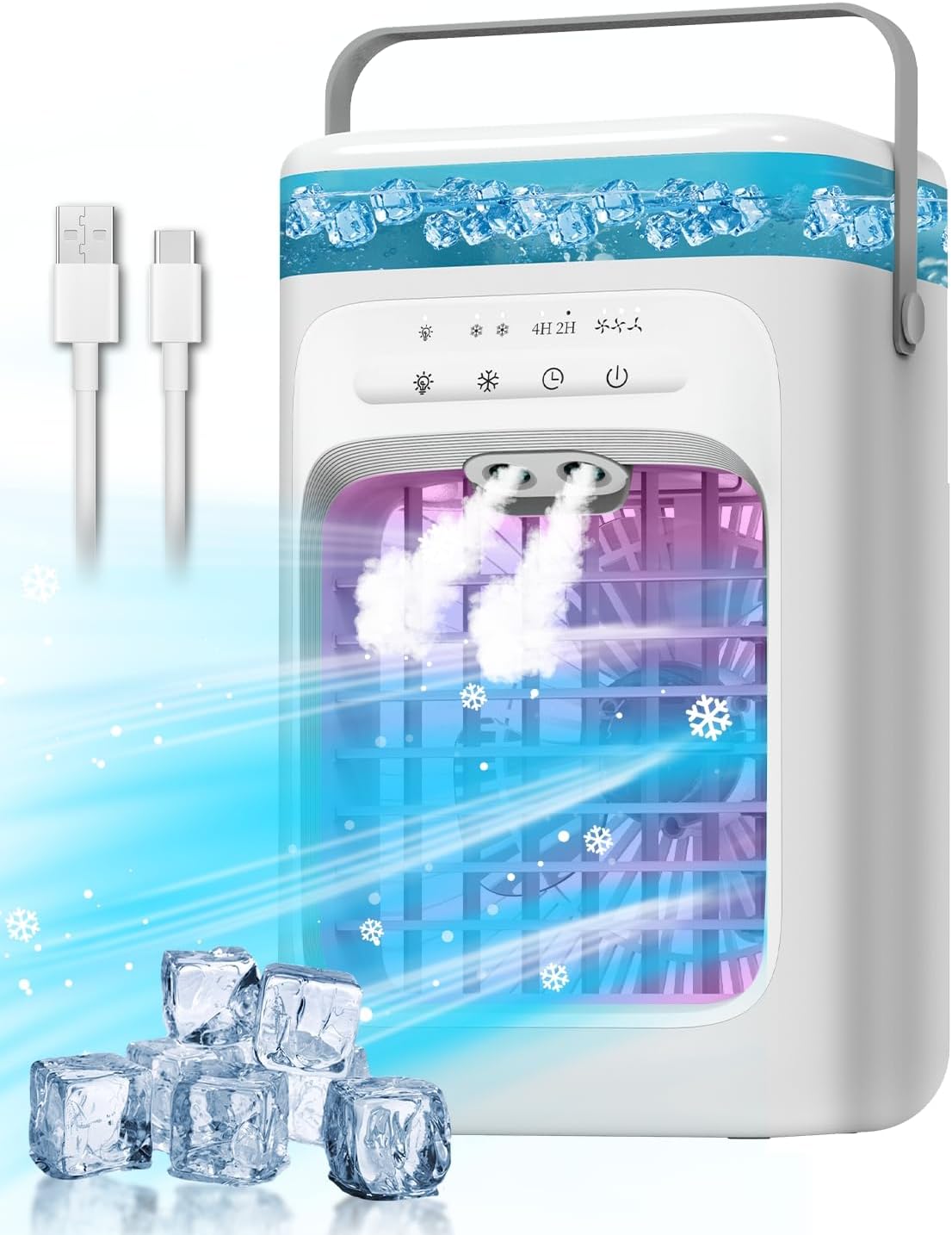 Portable Air Conditioner with 3 Speeds & 2 Mist Modes for Comfort