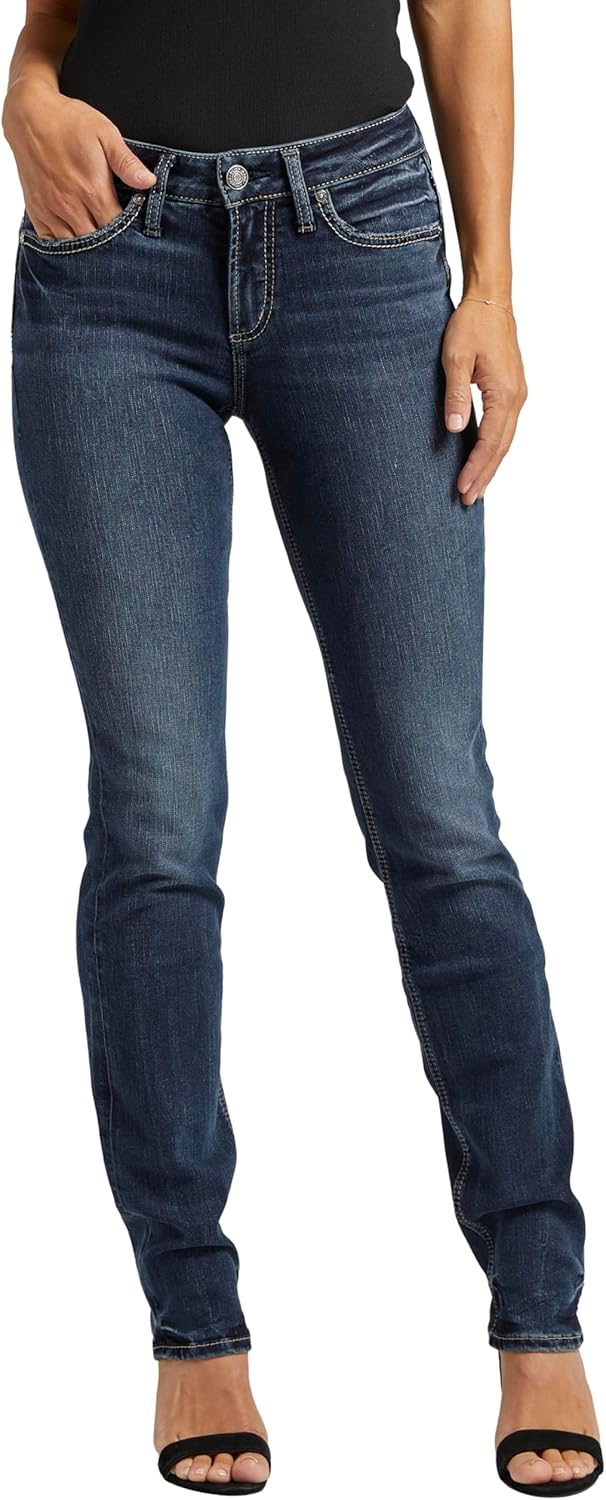 Suki Mid Rise Curvy Fit Straight Leg Jeans for Women - Stylish Comfort