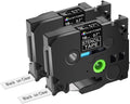 2 Pack 18mm Black on Clear Etching Label Tape for Brother PT-D400 - Mobile Solution