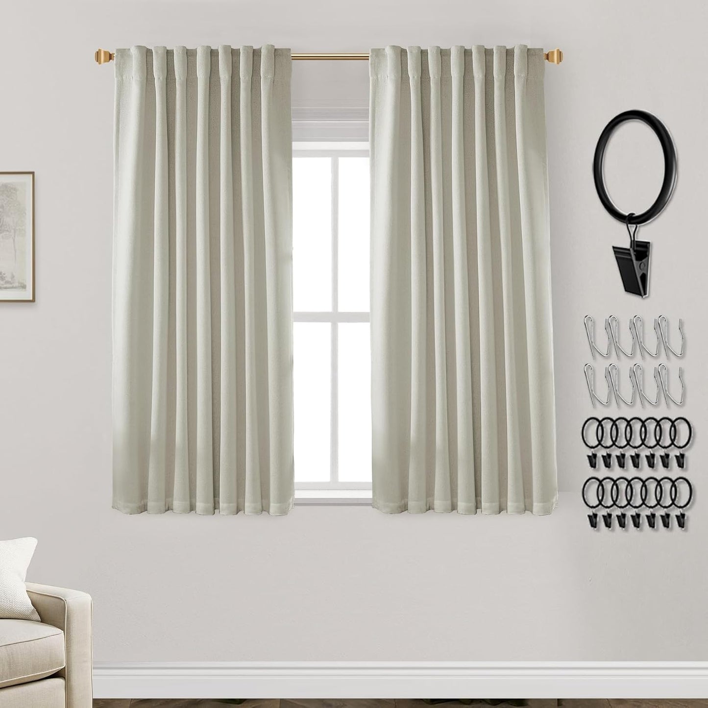 PANELSBURG Kitchen Curtains 45 Inch Length for Modern Homes