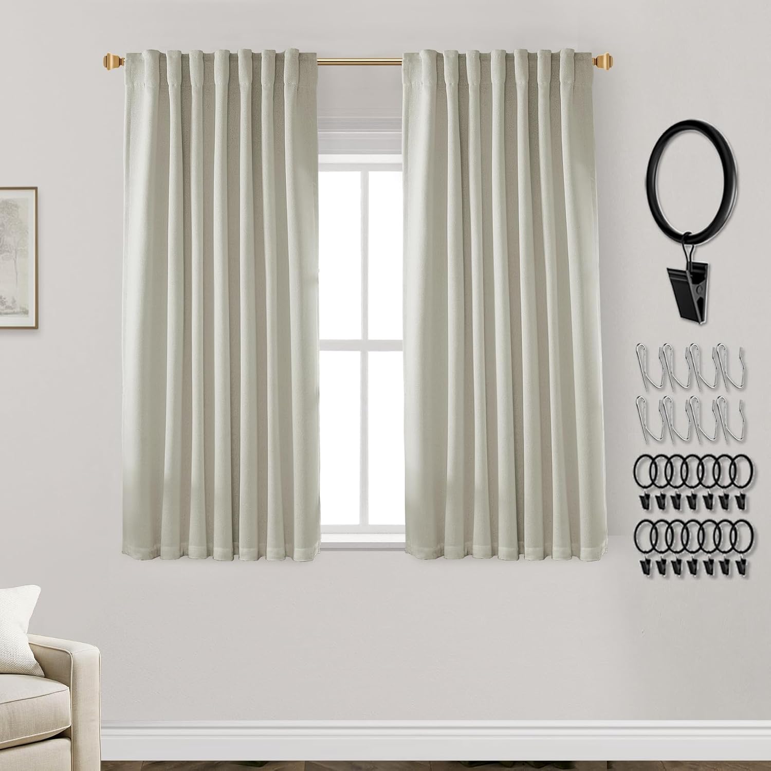 PANELSBURG Kitchen Curtains 45 Inch Length for Modern Homes