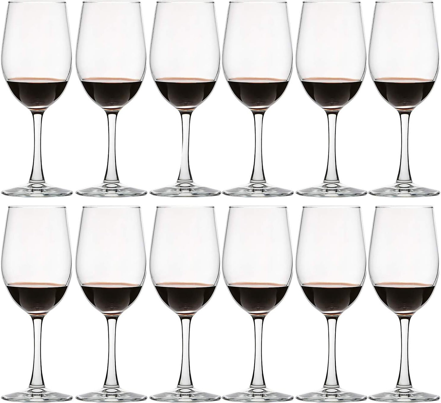 Classic Durable Red/White Wine Glasses Set of 12 for Parties