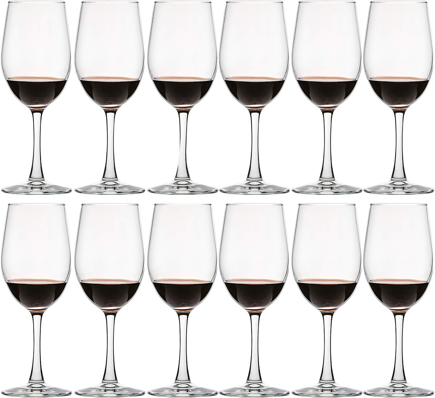 Classic Durable Red/White Wine Glasses Set of 12 for Parties
