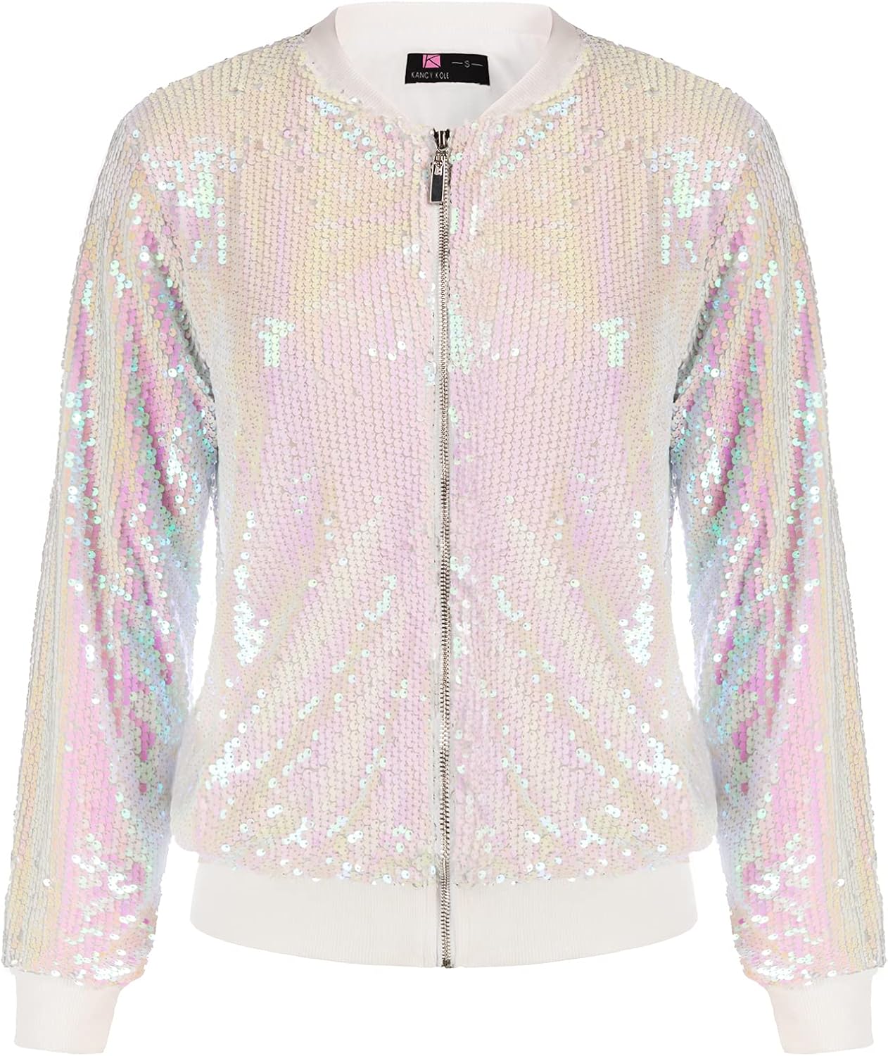 KANCY KOLE Womens Sequin Jacket with Pockets for Parties