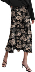 Zeagoo High Waist Satin Midi Skirt - Elegant, Versatile Wear Women's
