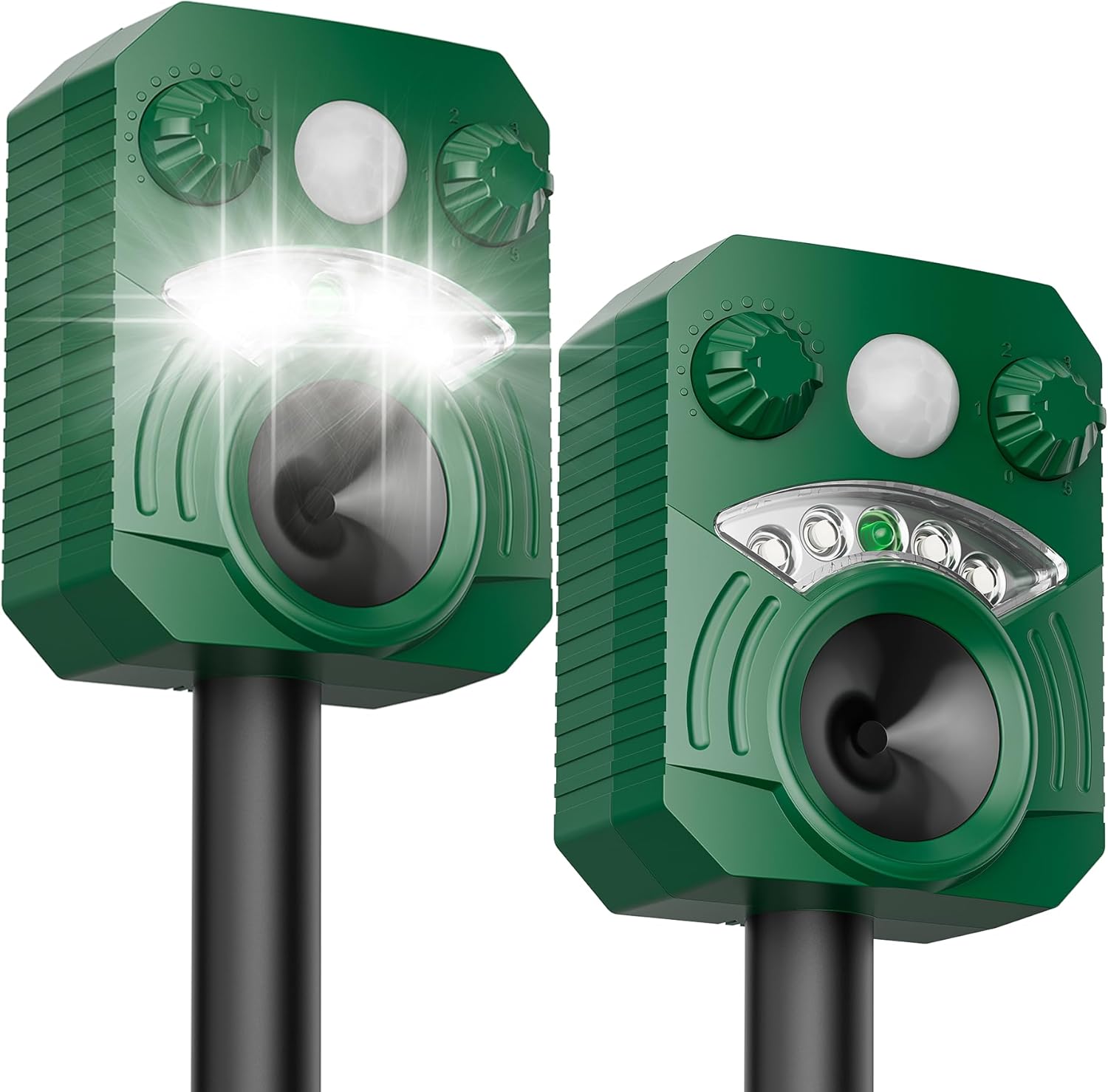 2 Pack Solar Ultrasonic Animal Repellent for Outdoor Protection