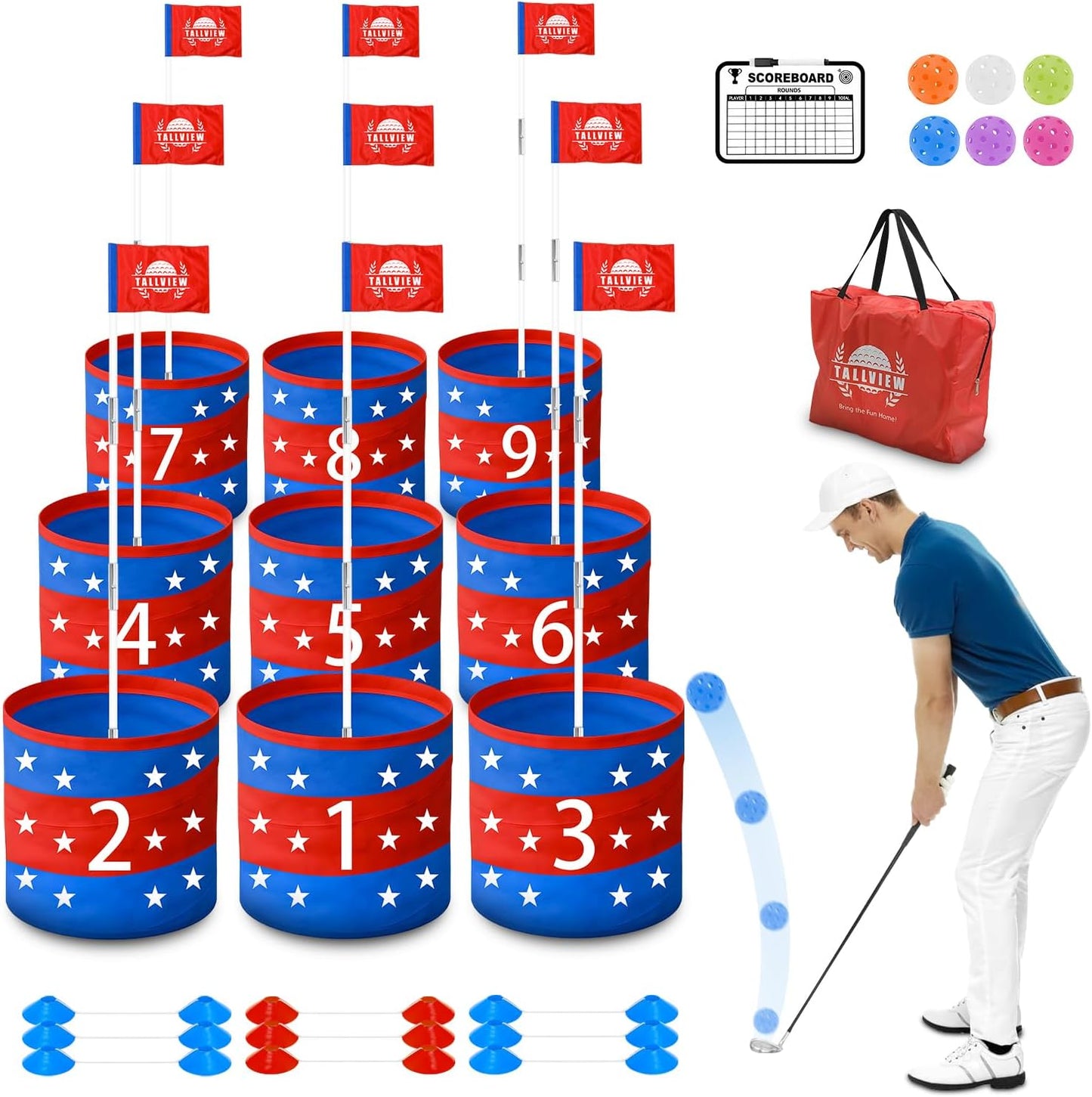 Portable Outdoor 9-Hole Golf Game Set - Fun for All!