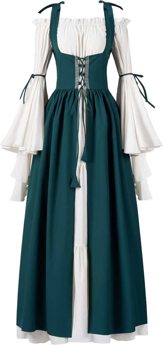 Renaissance Costume Women Corset Dress for Halloween Fun