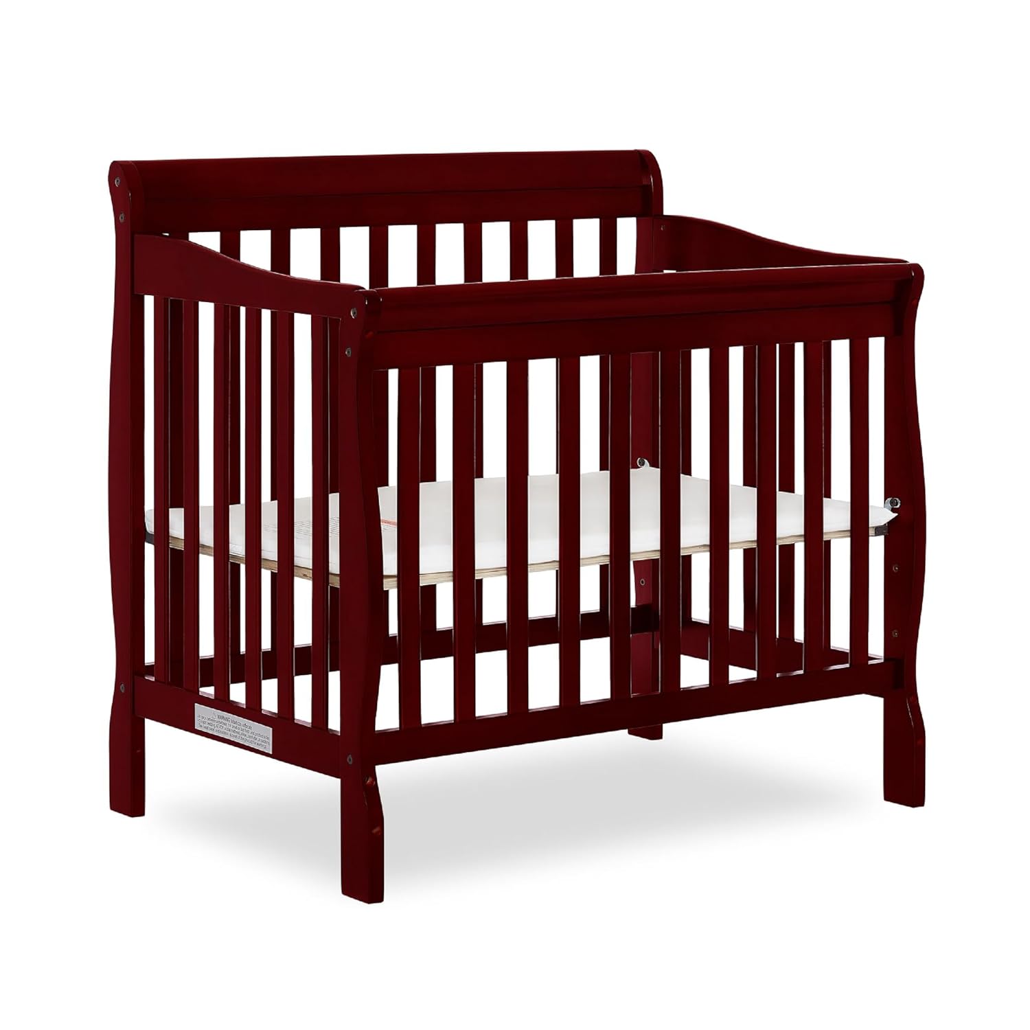 Dream On Me Aden 4-in-1 Convertible Mini Crib in Cherry Finish