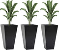 Tall Planters for Outdoor Plants Set of 3 - Vertical Patio Planters