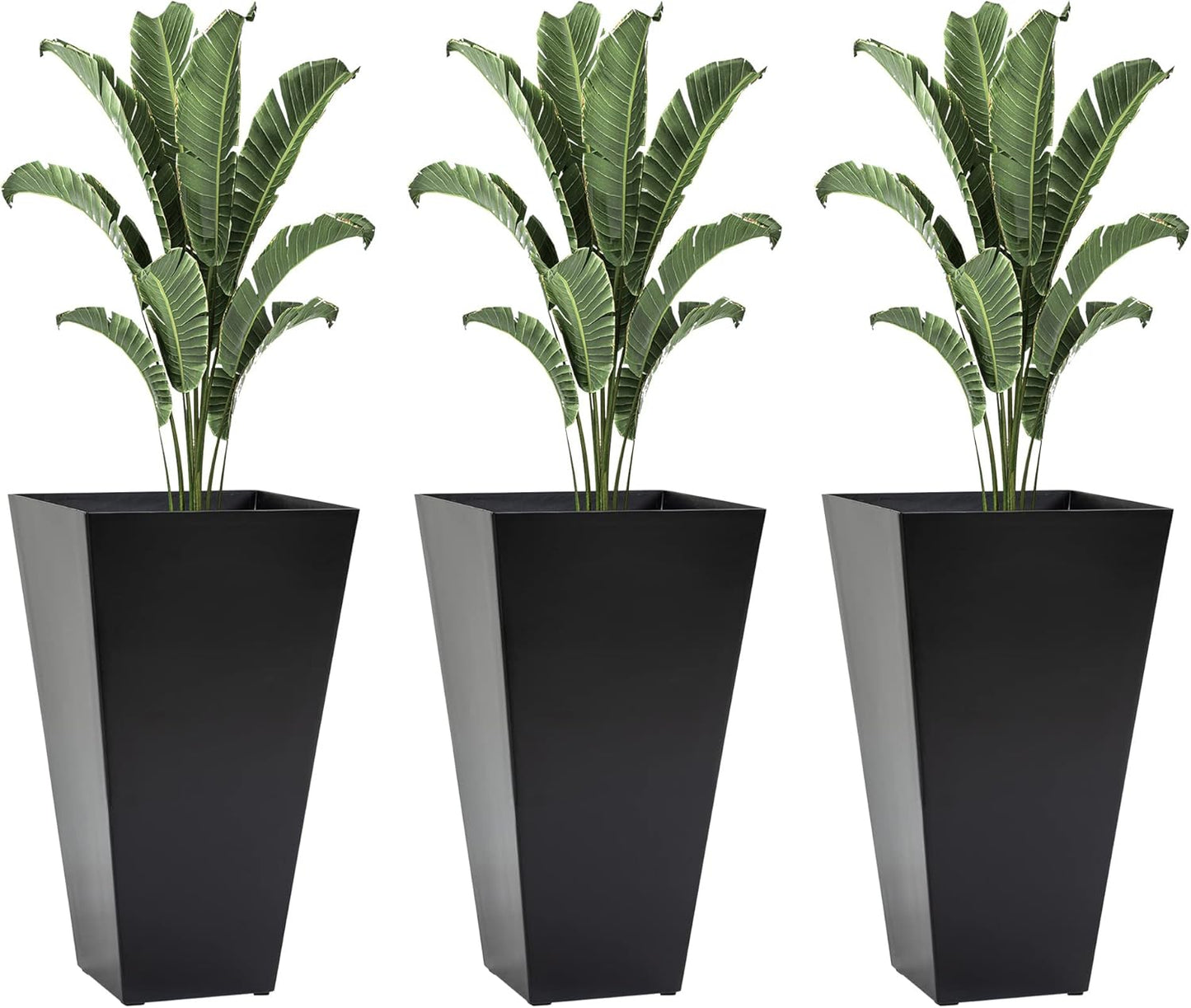 Outsunny Tall Planters Set of 3 for Outdoor Plants, 28 in