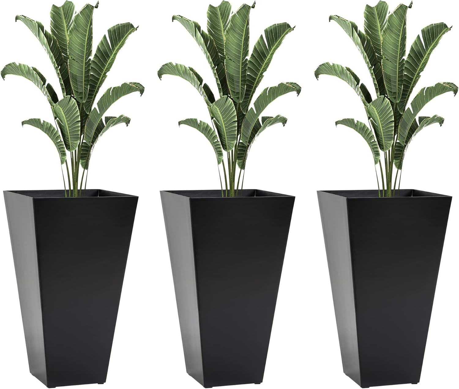 Outsunny Tall Planters Set of 3 for Outdoor Plants, 28 in
