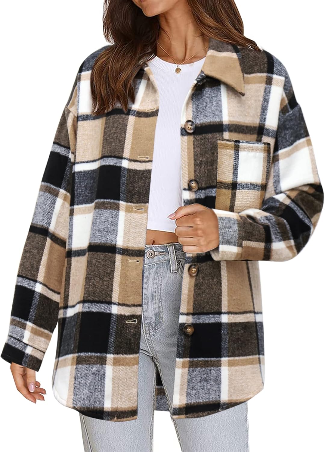 Beaully Women's Flannel Plaid Shacket for Fall Fashion Trends