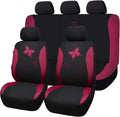 Flying Banner Butterfly Car Seat Covers Full Set - Lace Burgundy