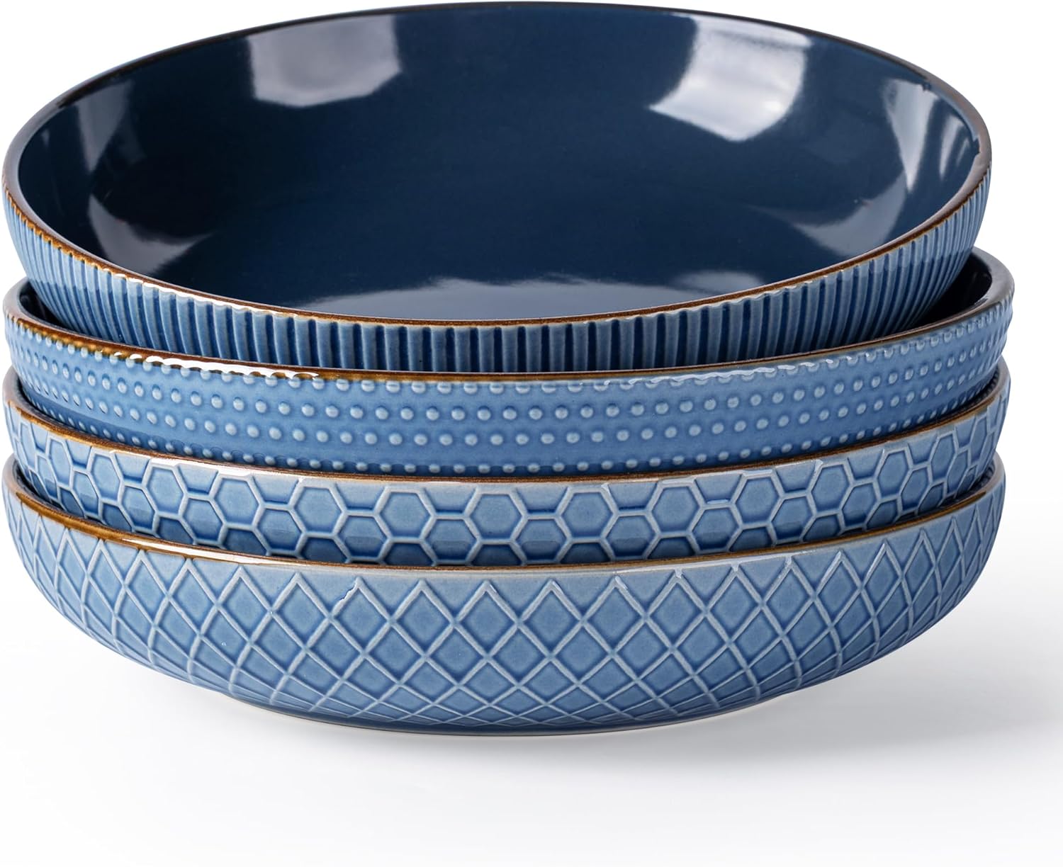 Large 9.5ft' Pasta Bowls Set of 4 - Perfect for Any Meal