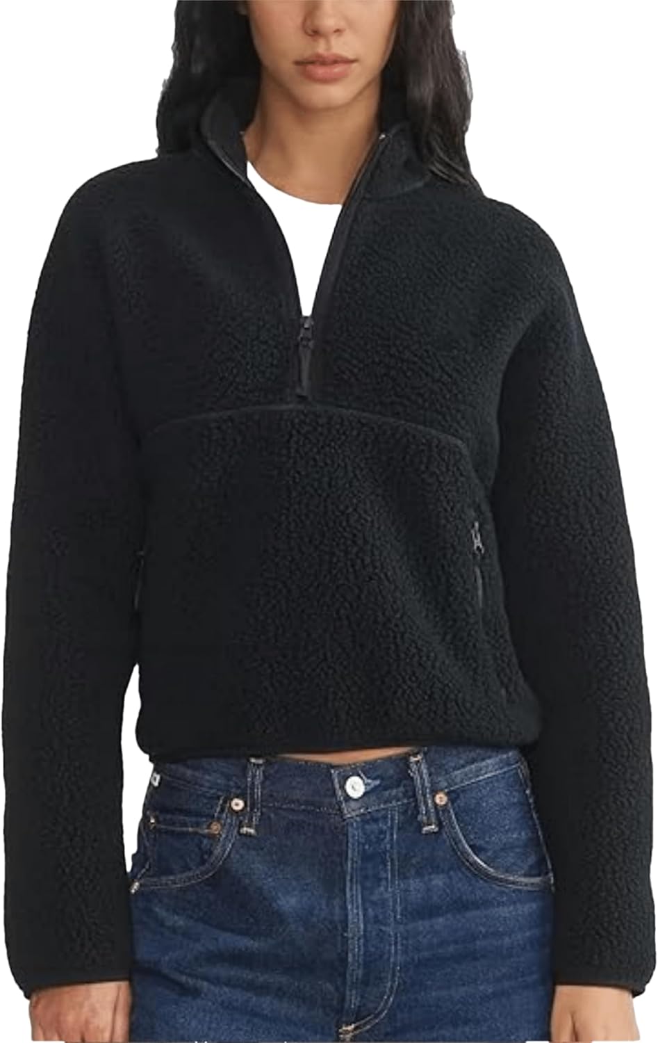 Aimiray Fleece Pullover Women Half Zip Sherpa Jacket Trendy