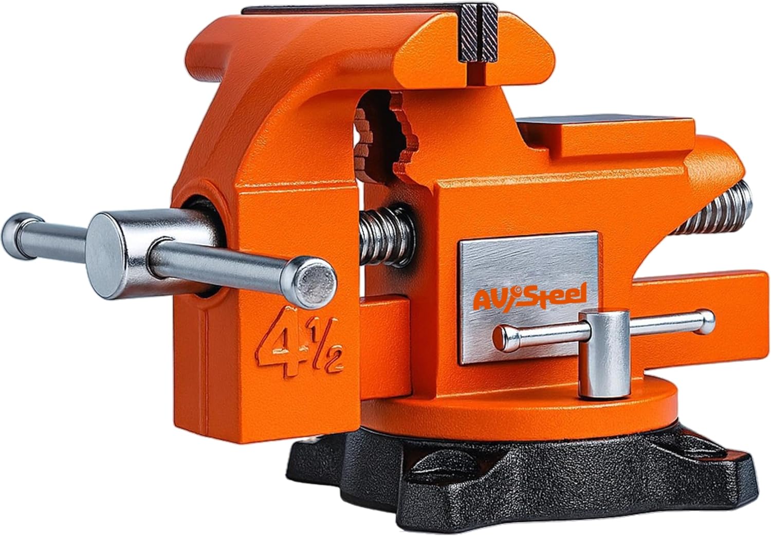 4-1/2in Bench Vise with Swivel Locking Base for Heavy-Duty Work