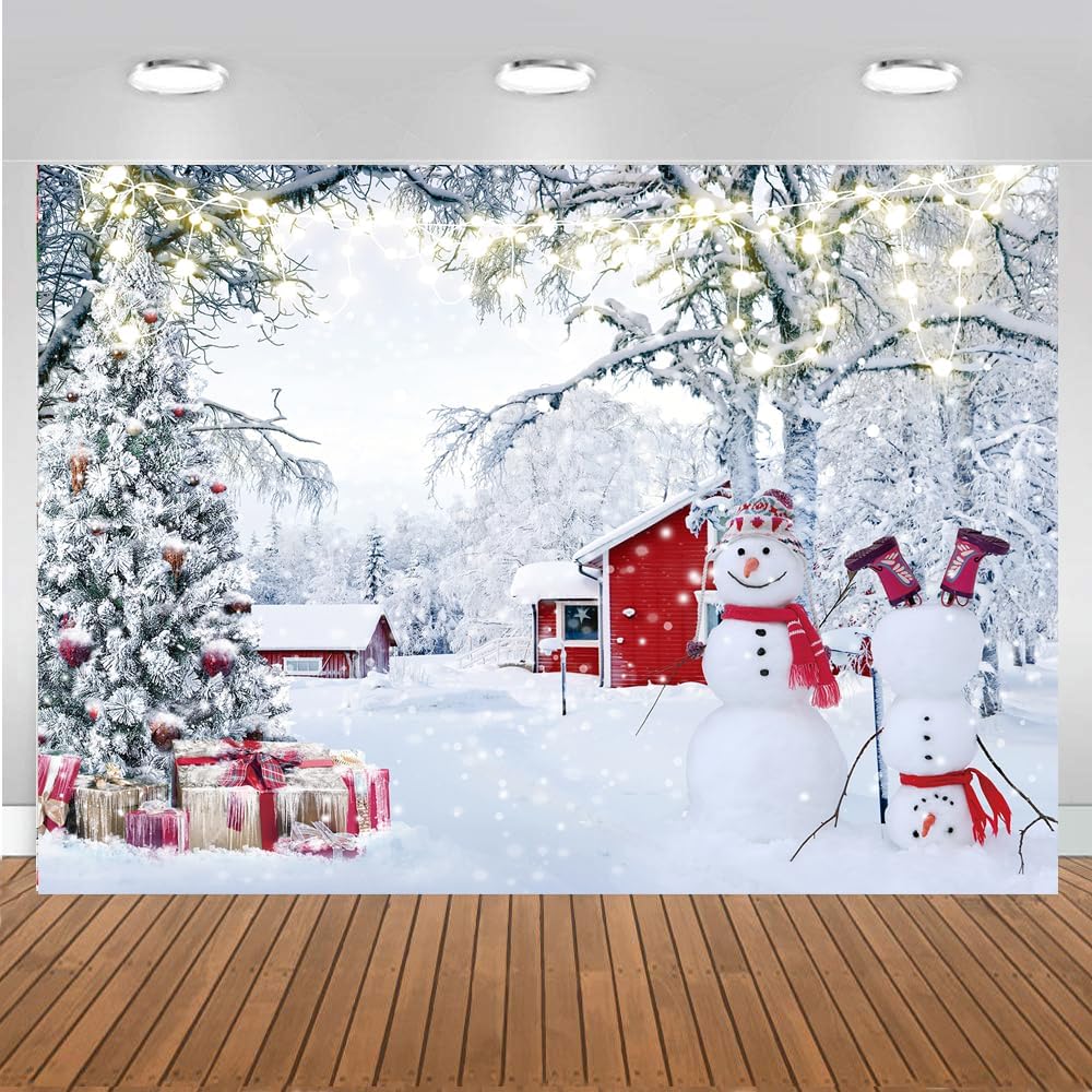 10x8FT Winter Forest Photography Backdrop for Christmas Fun
