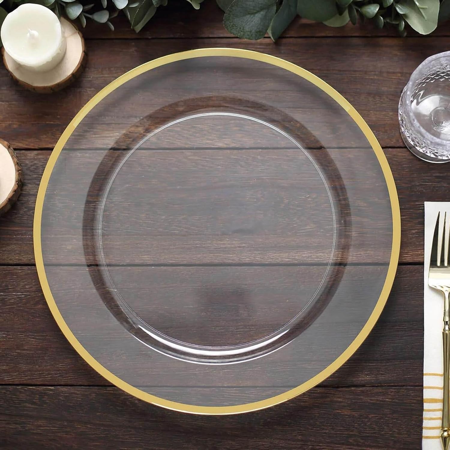 10 Pack 12 Gold Rim Serving Trays - Elegant Disposable Tableware