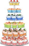 6 Tier Large Acrylic Round Cupcake Stand - Clear Tiered Display